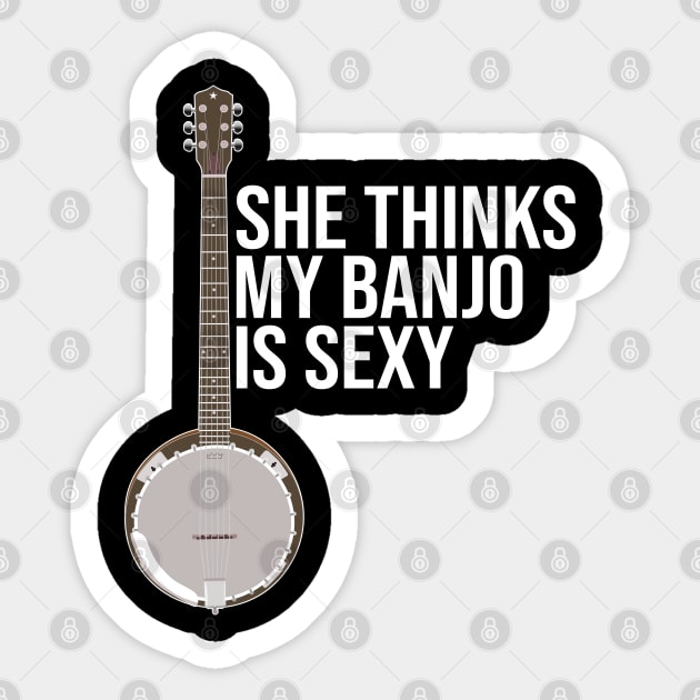 Banjo - She Thinks My Banjo Is Sexy Sticker by Kudostees